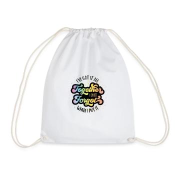 I have everything together - but where do I have it? - Drawstring Bag - white - Front