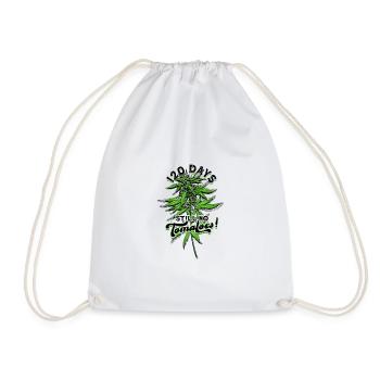 120 days still no tomatoes - cannabis - Drawstring Bag - white - Front