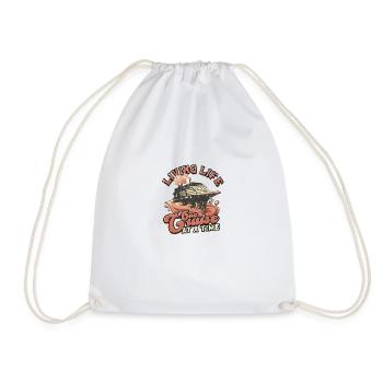 Living life one cruise at a time - cruise - Drawstring Bag - white - Front