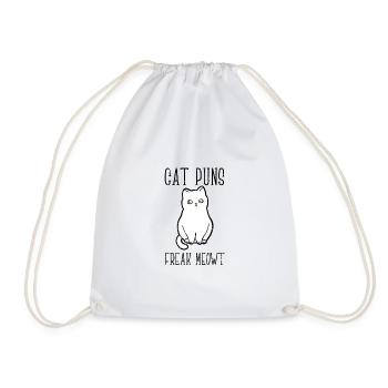 Cat Puns Freak Meowt - kitten lovers - Drawstring Bag - white - Front