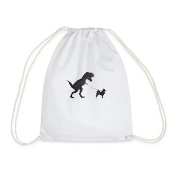 Vintage T-Rex - Drawstring Bag - white - Front