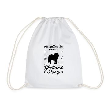 Chevaucher un poney Shetland - Sac de sport léger - blanc - Devant