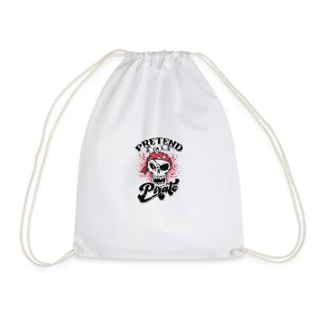 Pretend I'm a pirate - skeleton - Drawstring Bag - white - Front