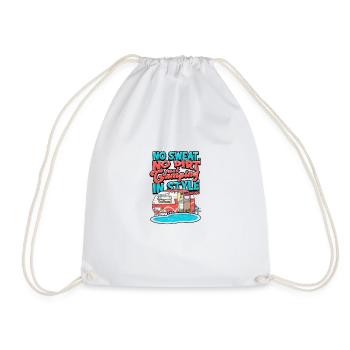 No sweat, no dirt just camping in style. Glamping - Drawstring Bag - white - Front