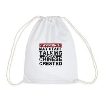 Speaking of Chinese Crested Dog - Drawstring Bag - white - Front