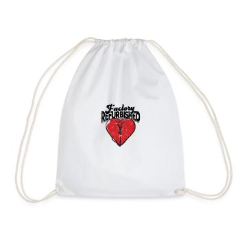 Factory Refurbished - heartbeat - Drawstring Bag - white - Front