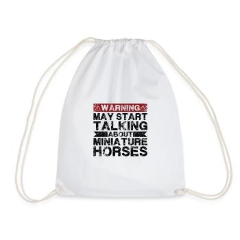 Talk about miniature horse - Drawstring Bag - white - Front