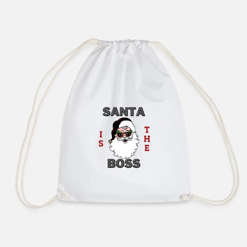 Santa is the Boss - Drawstring Bag - white