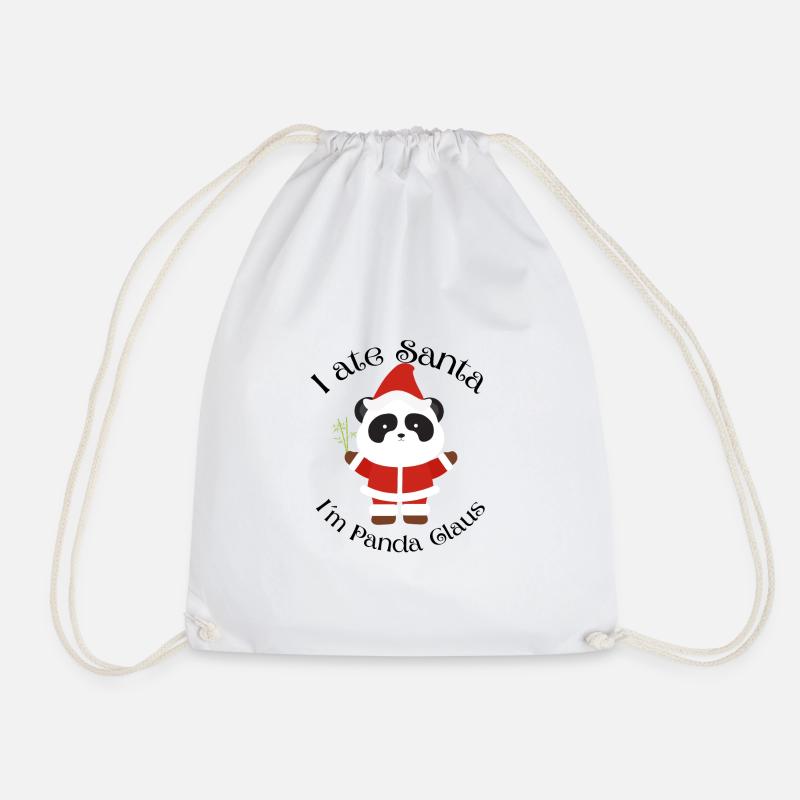 I ate Santa Im Panda Claus - Drawstring Bag - white