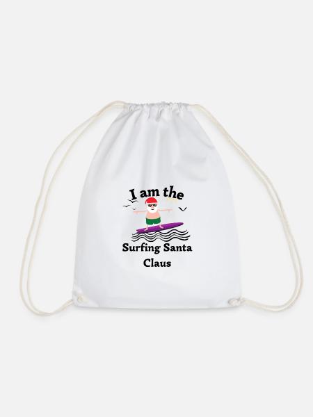 I am the Surfing Santa Claus - Turnbeutel - Weiß