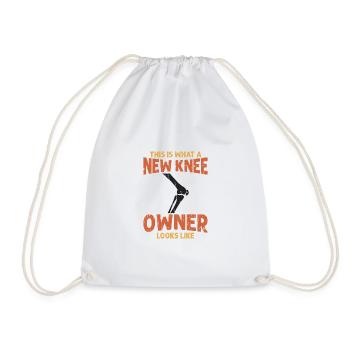 This is what a new knee owner looks like - - Drawstring Bag - white - Front