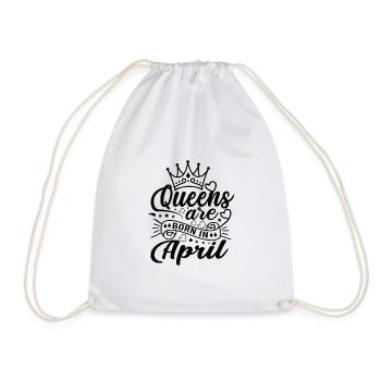 Wife Birthday April Gift Girl Girlfriend - Drawstring Bag - white - Front