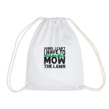 Désolé, je ne peux pas, je dois tondre la pelouse - herbe - Sac de sport léger - blanc - Devant