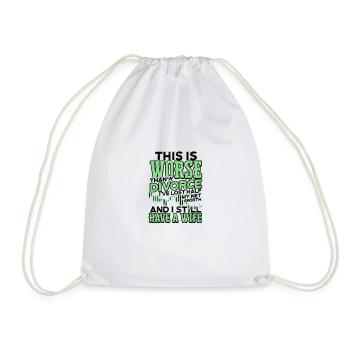 This is worse than a divorce. I've lost half my - Drawstring Bag - white - Front