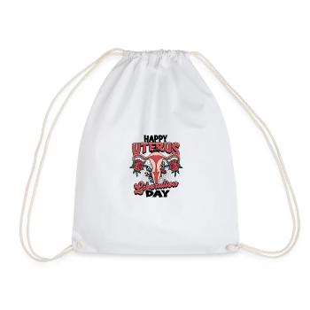 Happy Uterus Liberation Day - removal - Drawstring Bag - white - Front