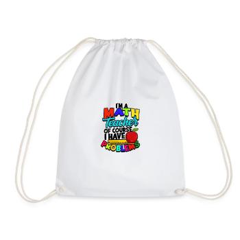Je suis professeur de maths bien sûr j’ai des problèmes - - Sac de sport léger - blanc - Devant