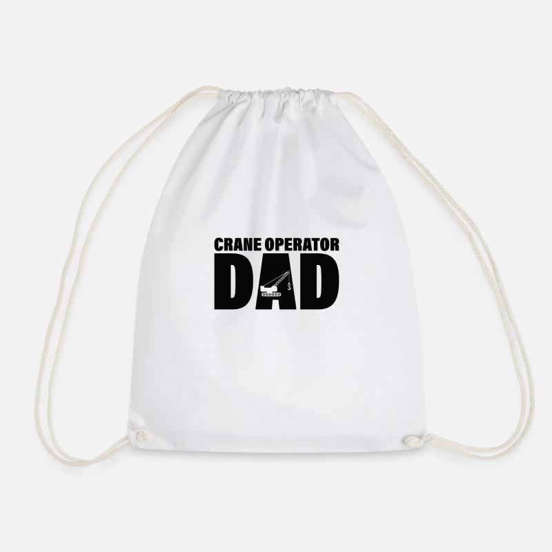 Job - Crane operator father - Drawstring Bag - white