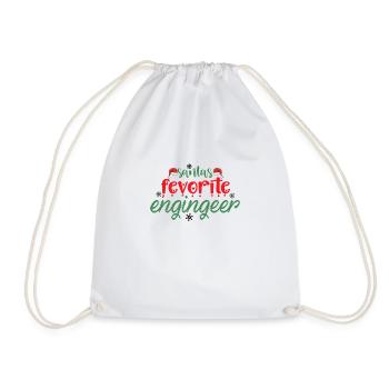 Santa's dearest engineer gift - Drawstring Bag - white - Front