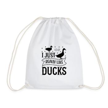Duck family Rubber ducks Bathing duck Duck - Drawstring Bag - white - Front