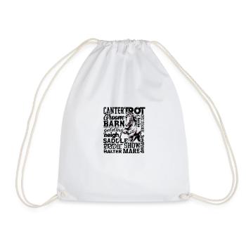 Cantertrot Groom Barn Dressage Neigh Horse - Drawstring Bag - white - Front