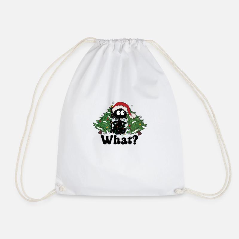 Katze Weihnachten Weihnachtskatze Geschenk - Turnbeutel - Weiß
