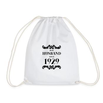 Best Husband Since 1929 Wedding Anniversary - Drawstring Bag - white - Front