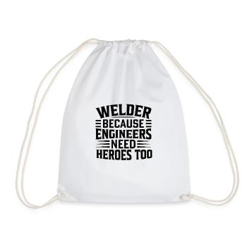 Welder Profession Heat Steel Gas TIG MAG Welding - Drawstring Bag - white - Front