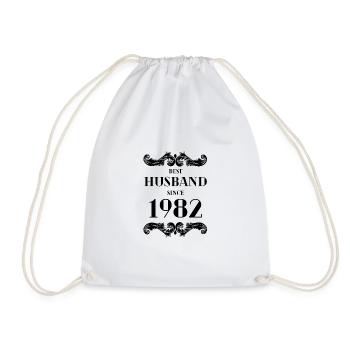 Best Husband Since 1982 Wedding Anniversary - Drawstring Bag - white - Front