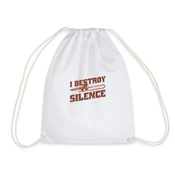 Je détruis le silence - musicien de jazz - Sac de sport léger - blanc - Devant
