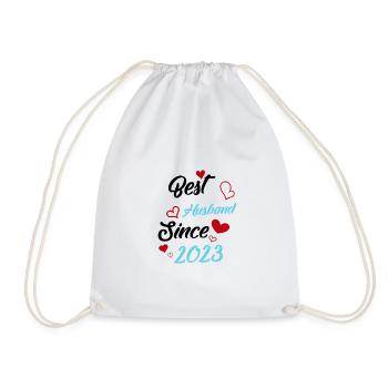 Best Husband Since 2023 Wedding - Drawstring Bag - white - Front
