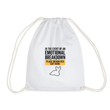 Emotional - Devon Rex Cat - Drawstring Bag - white - Front