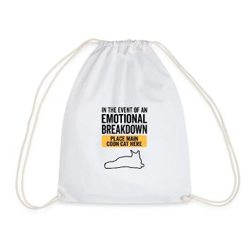 Emotional - Maine Coon Cat - Drawstring Bag - white - Front