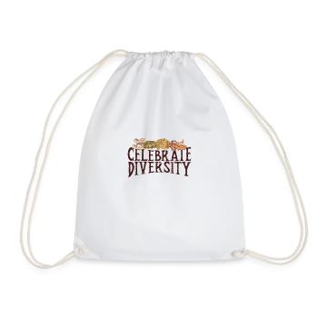 Celebrate Diversity - wildlife - Drawstring Bag - white - Front