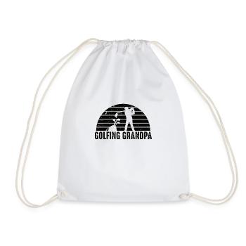Golfer Grandpa Golfing Golf Sport Golf Club Pensioner - Drawstring Bag - white - Front
