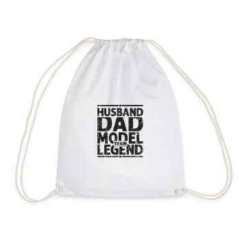 Husband Dad Model Train Legend - dad - Drawstring Bag - white - Front
