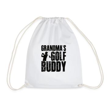 The Golf Grandma Grandmother Buddy Friend Grandchild - Drawstring Bag - white - Front