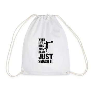 Volleyball volley serve volleyball player - Drawstring Bag - white - Front