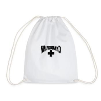 Wifeguard - pool lifeguard - Drawstring Bag - white - Front