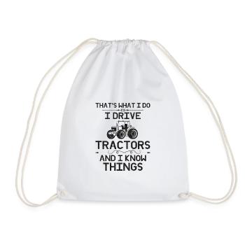 Farmer Tractor Agriculture Farmer Tractor Farm - Drawstring Bag - white - Front