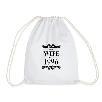 Best Wife Since 1996 Wedding - Drawstring Bag - white - Front