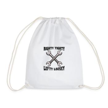 Righty tighty Lefty loosey - pipefitter - Drawstring Bag - white - Front