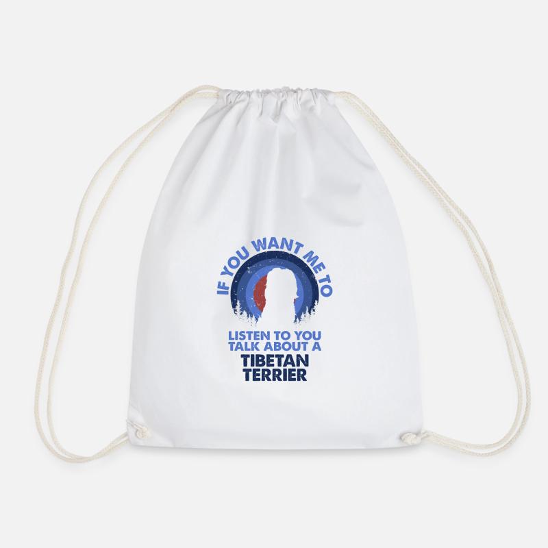 Talk about the Tibetan Dog Terrier - Drawstring Bag - white