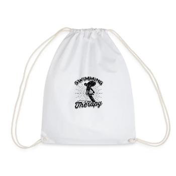 La natation est ma thérapie - La natation - Sac de sport léger - blanc - Devant