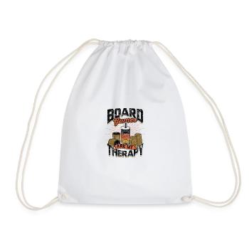 Board games are my therapy - Boardgames - Drawstring Bag - white - Front