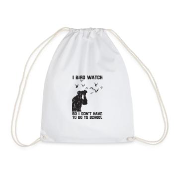 J’observe les oiseaux pour ne pas avoir à aller à l’école - - Sac de sport léger - blanc - Devant