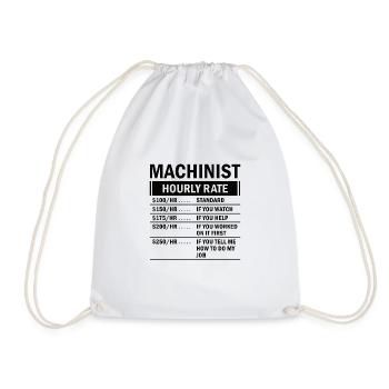 Machine operator plant operator gift - Drawstring Bag - white - Front