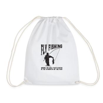 Fly fishing: only thing that's rated is the - Drawstring Bag - white - Front