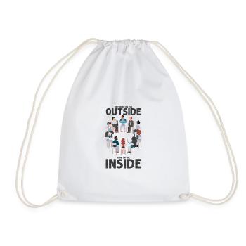 Different On The Outside, Same On The Inside - - Drawstring Bag - white - Front
