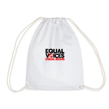 Equal Voices, Equal Rights - Equality - Drawstring Bag - white - Front