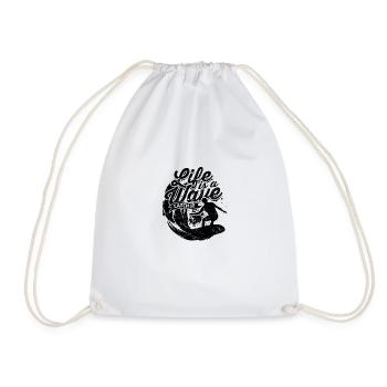 Life is a wave, catch it - Surfing - Drawstring Bag - white - Front